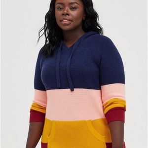 Torrid Raglan Tunic Hoodie - Multi Stripe Size 3 EUC